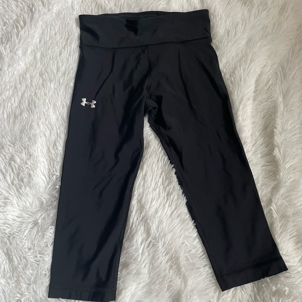 Under Armour Cropped Leggings Black Womens Small